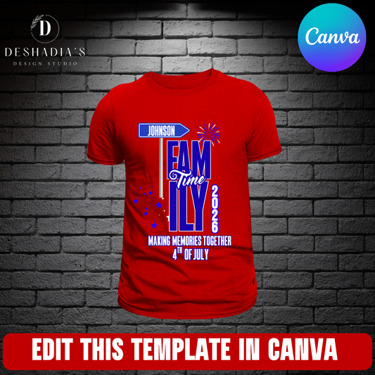 Family Time 4th Of July - T-Shirt Template