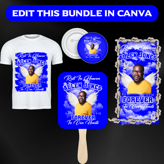 Blue - In Memory Bundle - Editable in Canva