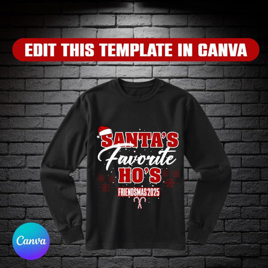 Friendsmas Christmas T‑Shirt Design  - Editable In Canva
