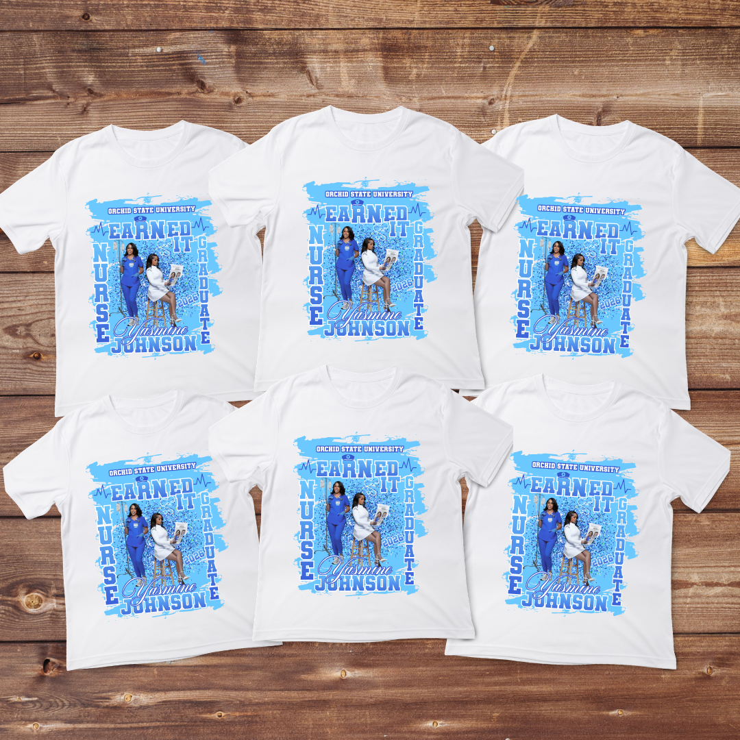 Custom 'eaRNed It' Graduation Shirt: Family Apparel