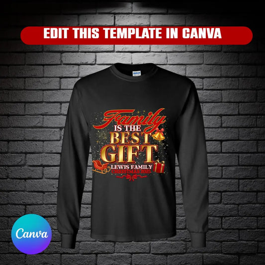 Christmas Shirt Design | Matching Family Holiday T‑Shirt  - Editable In Canva