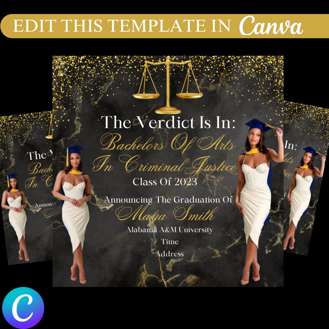 The Verdict Is In - Lawyer Graduation Flyer