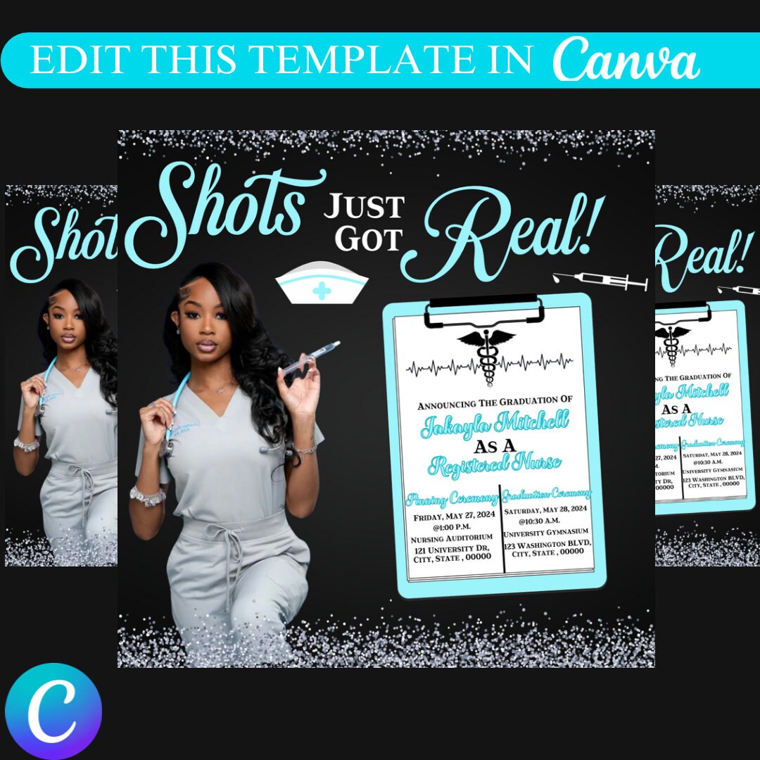 'Shots Just Got Real' - Graduation Flyer
