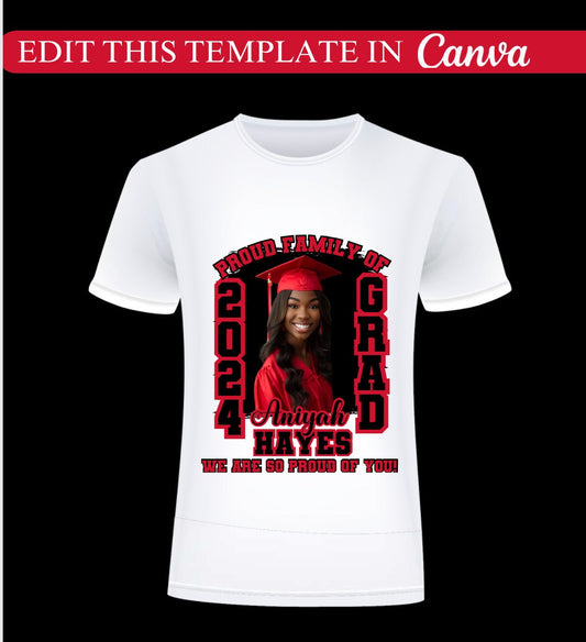 Graduation Tshirt Design Editable in Canva, 2025 Graduation T Shirt Design, Graduation Tshirt Template, Canva Grad Tshirt Template