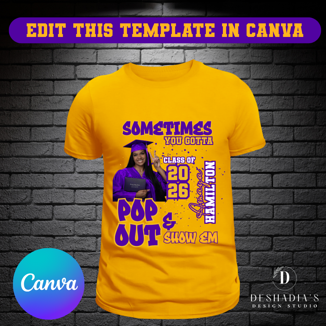 'Pop Out' - Graduation T-Shirt Template