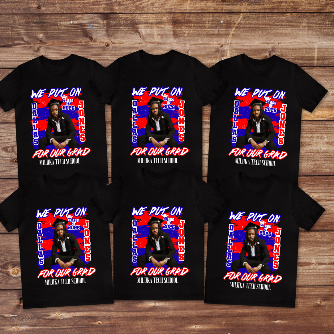Custom 'We Put On' Graduation Shirt: Family Apparel